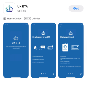 Appið í símann heitir UK ETA