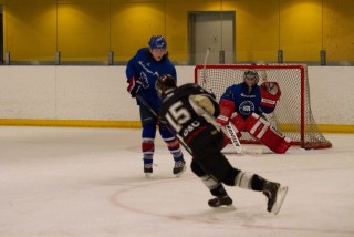 Frá leiknum í gærkvöld