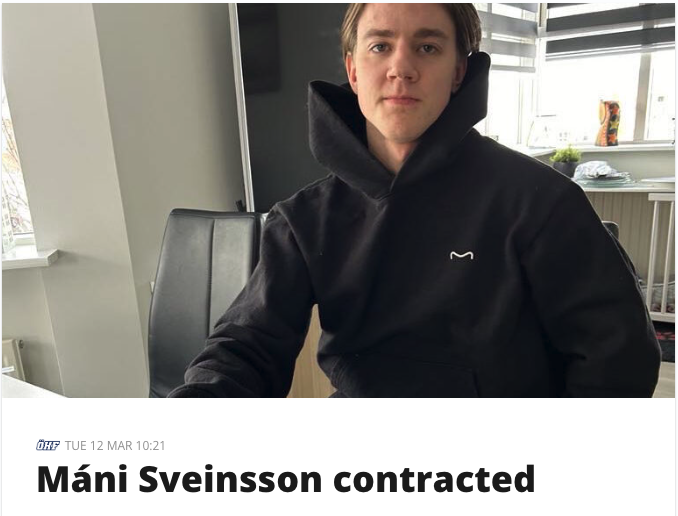 Alex Máni Sveinsson semur við Örnsköldsvik Hockey Association