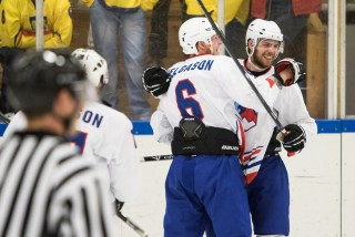 Robin Hedström átti þátt í báðum mörkunum.