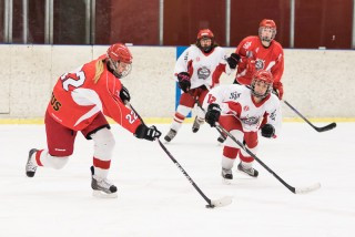 Frá leiknum í gærkvöld