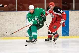 Frá leiknum í gærkvöld