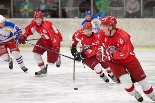 Frá leiknum í gær