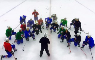 Frá æfingu í morgun