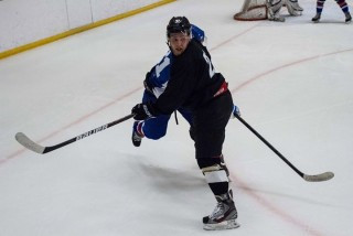 Frá leiknum í gærkvöld