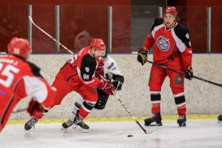 Frá leiknum í gærkvöld