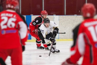 Frá leiknum í gærkvöld