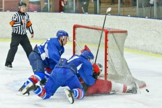 Frá leik Víkinga og SR Fálka