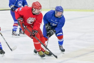 Frá fyrri leik Jötna og SR Fálka