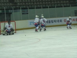 Liðið í upphitun fyrir fyrsta leik